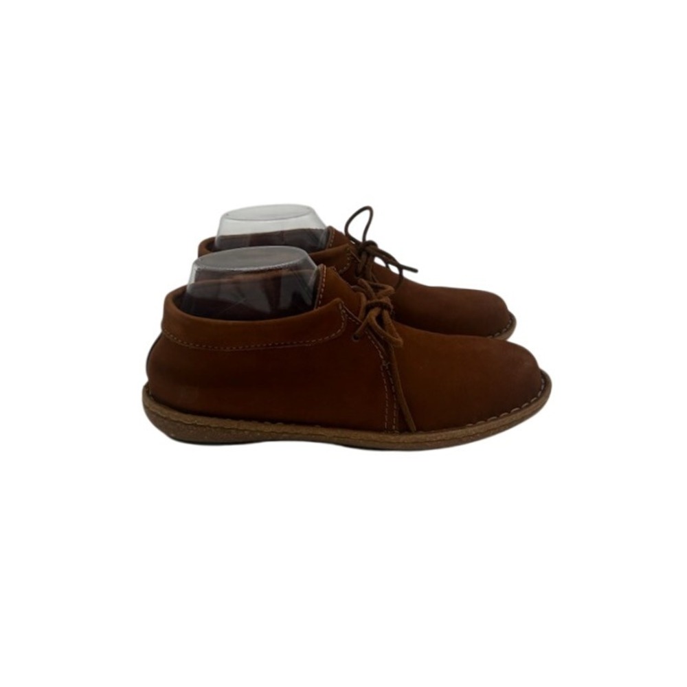 Born‎ Handcrafted Footwear Brown Soft  Leather Ankle Boots Lace Up Size 8/M 39